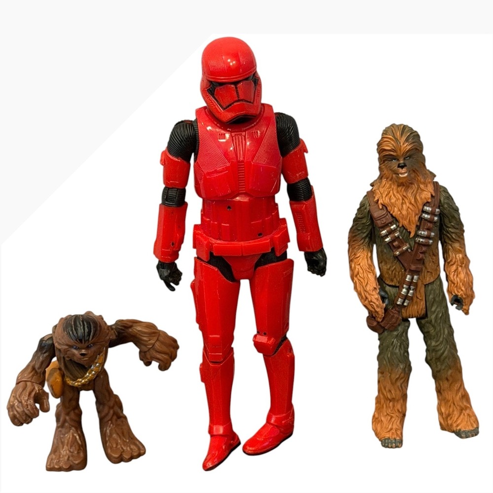 Star Wars Hasbro Action Figure Lot Sith Trooper Chewbacca Wookiee Red Brown